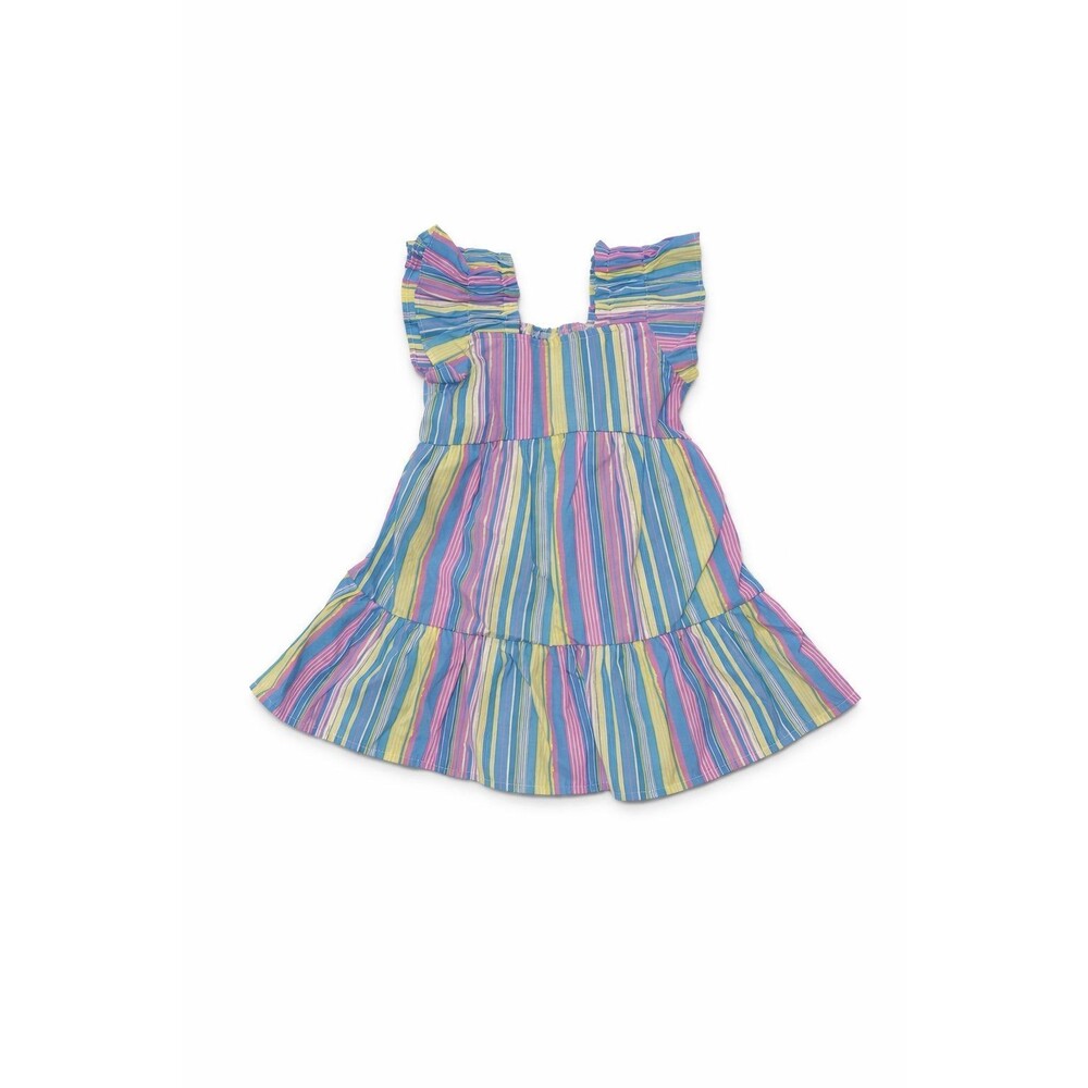 Counting Daisies 12M Baby Girl Dress Striped Ruffle Summer Spring Colorful